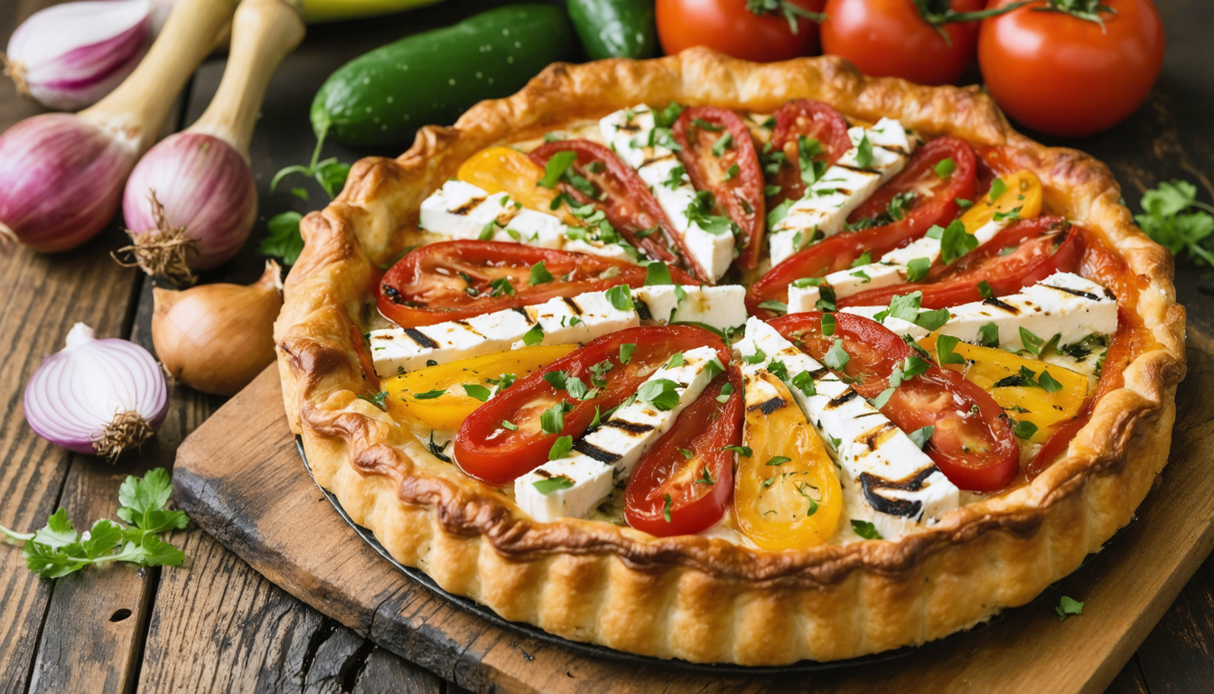 découvrez la recette de la tarte rustique tomate et feta, une préparation simple et rapide pour un plat savoureux et authentique, parfait pour toutes les occasions.