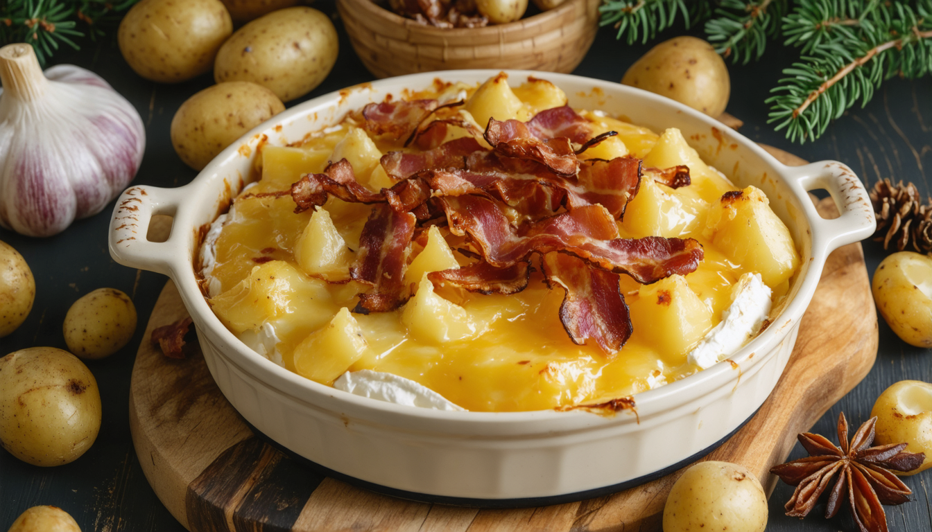 découvrez une tartiflette revisitée où l'onctuosité généreuse du camembert sublime ce plat traditionnel savoyard pour une expérience gourmande unique.