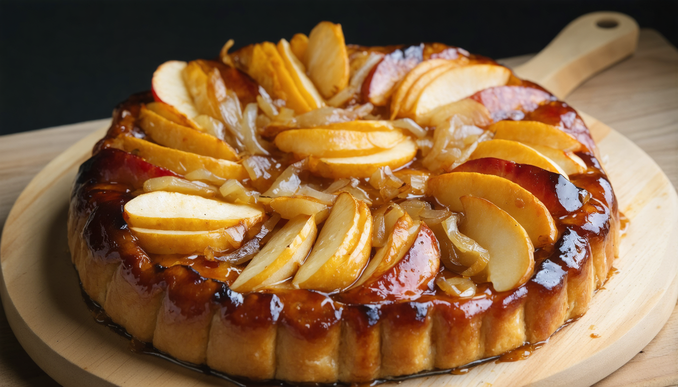 découvrez notre recette de tatin salée aux pommes caramélisées, oignons fondants et fromage gourmand, un savoureux mélange sucré-salé à déguster en toute occasion.