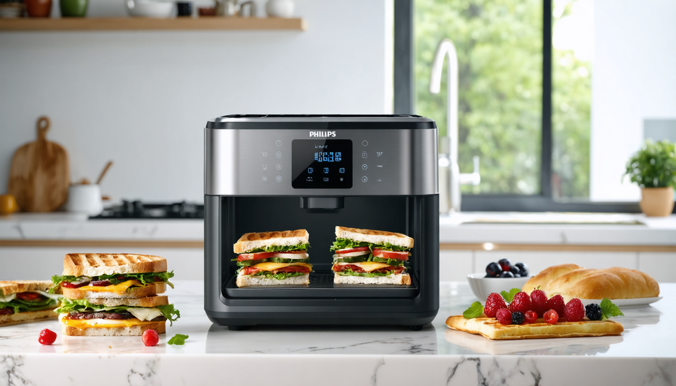 découvrez notre test complet du philips series 5000, l’appareil tout-en-un idéal pour préparer facilement sandwichs, paninis et gaufres délicieux à la maison.