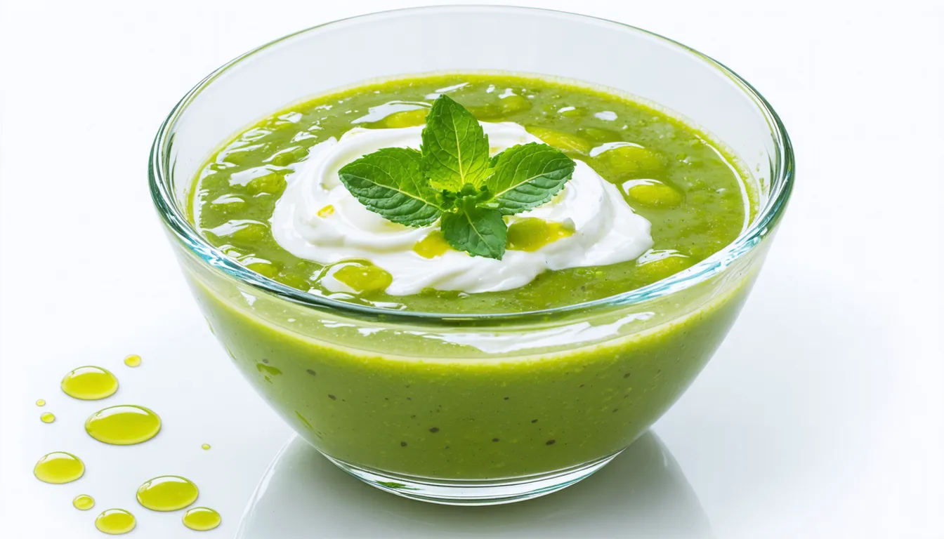 découvrez la recette estivale idéale : un velouté frais de petits pois accompagné d'un fromage fouetté onctueux, parfait pour une entrée légère et savoureuse.
