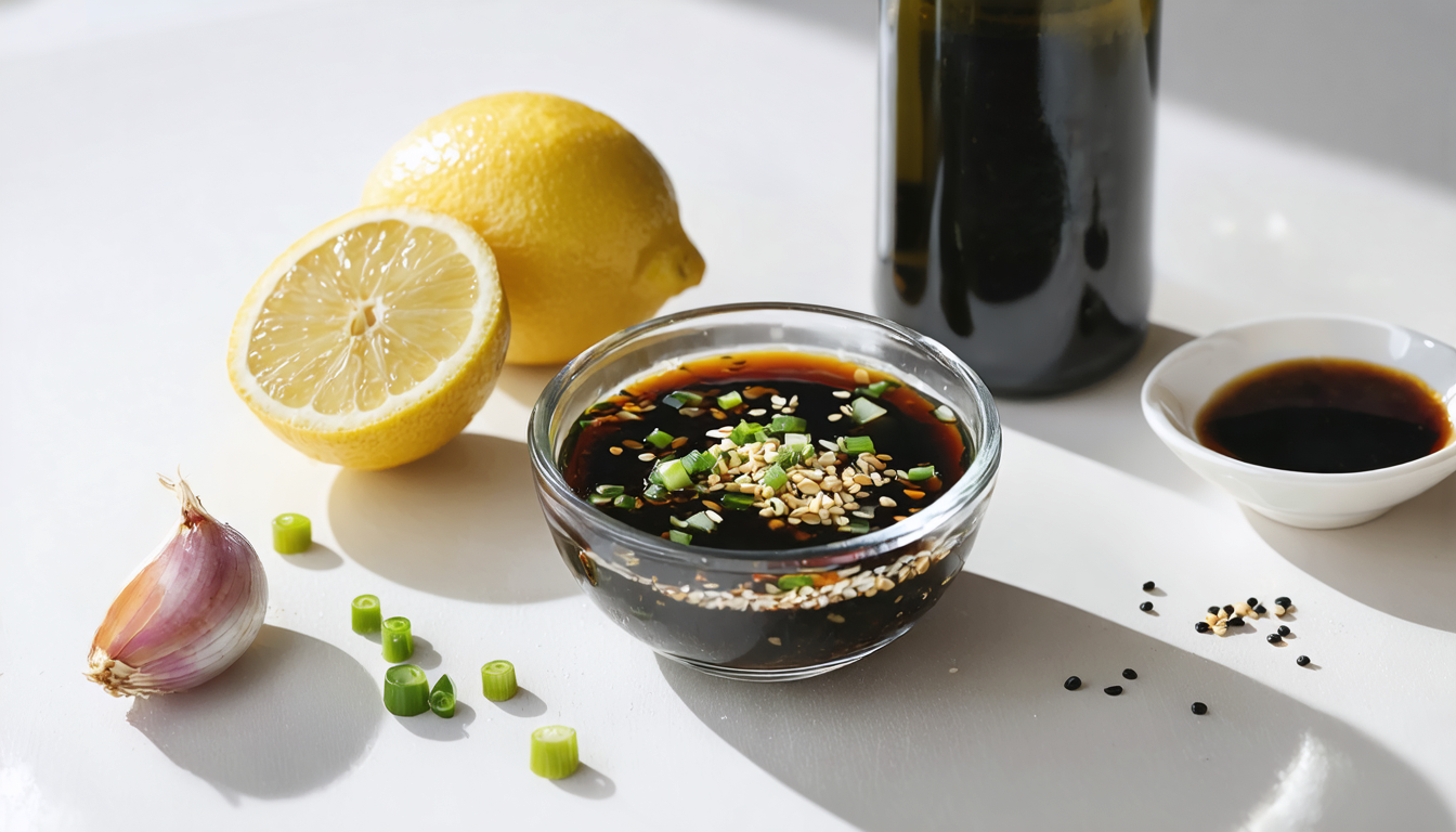 découvrez notre recette simple et savoureuse de vinaigrette express à la sauce soja, parfaite pour relever vos salades en un clin d'œil.