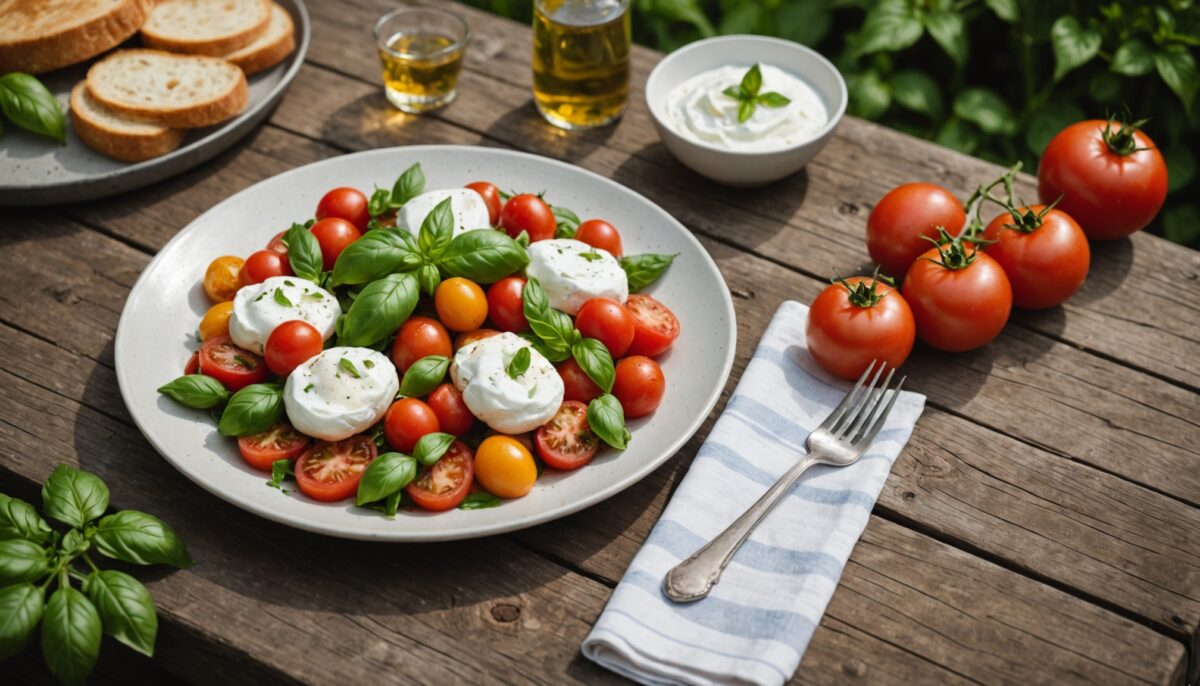 Tomates, basilic et burrata : la recette estivale qui met vos papilles en fête