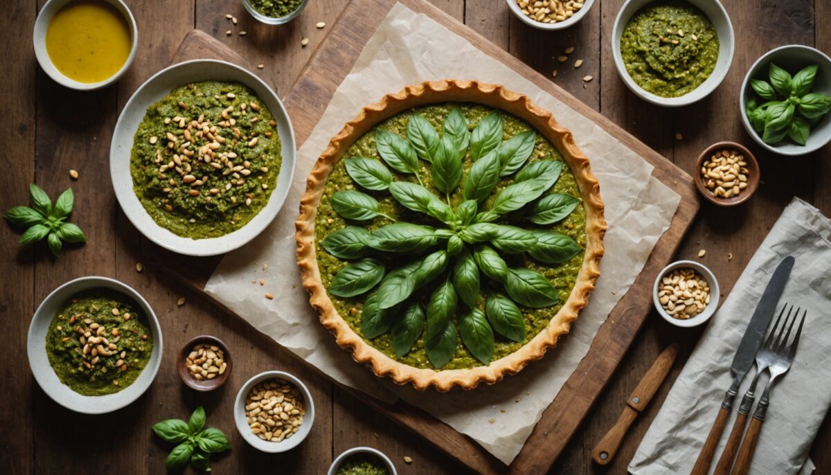 Délicieuse Tarte Soleil au Pesto et Pignons : Une Recette Simple et Gourmande