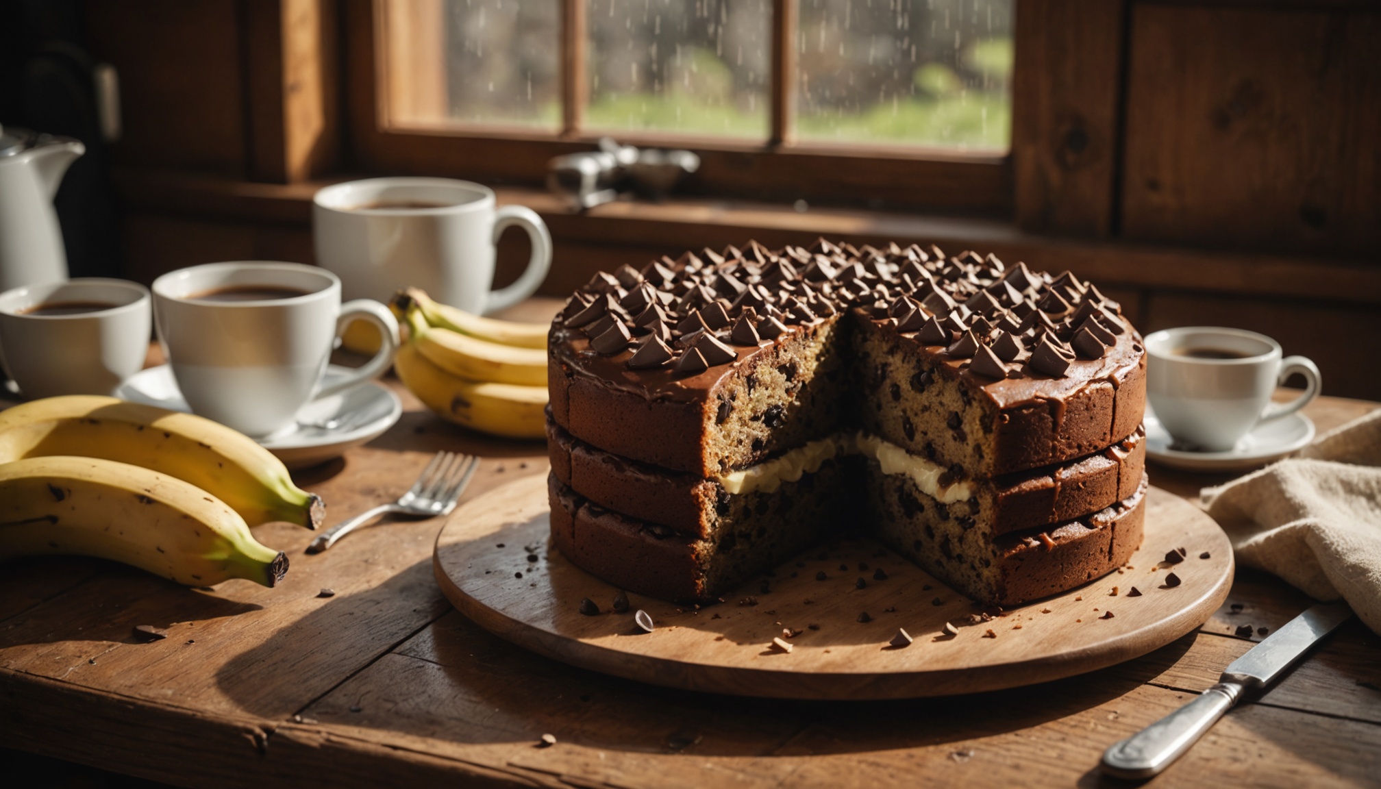 Délicieux cake léger à la banane et pépites de chocolat : une douceur saine et gourmande
