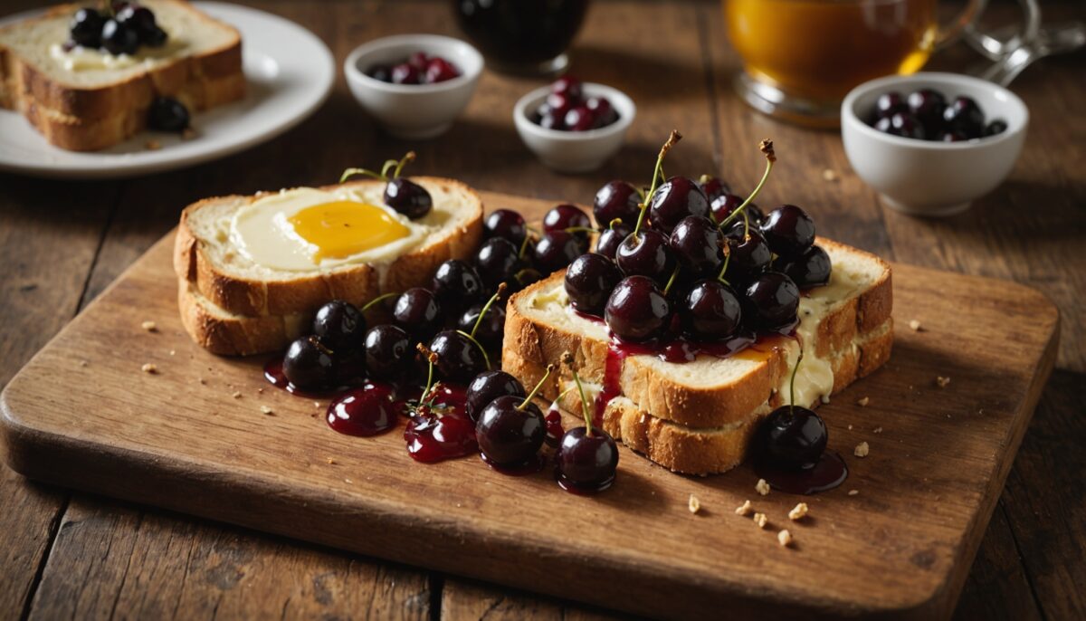 Délice fondant : croque au fromage de brebis et cerise noire, une recette savoureuse et gourmande
