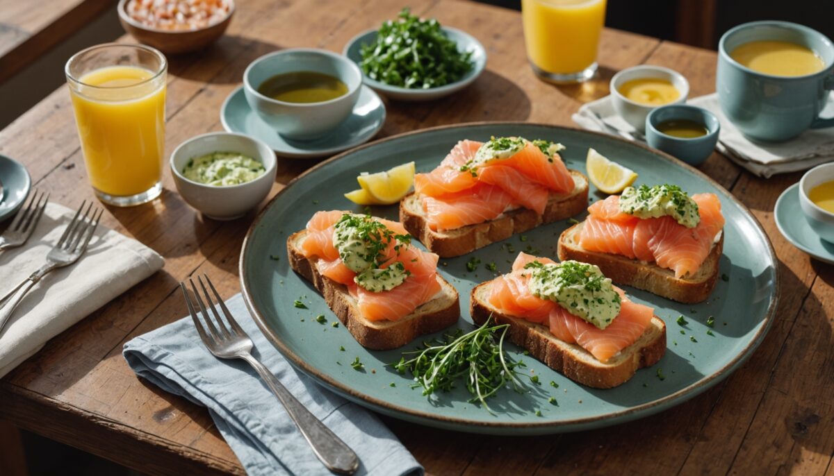 Délices croquants : Toasts au beurre d'herbes fraîches et saumon fumé, la recette simple et savoureuse