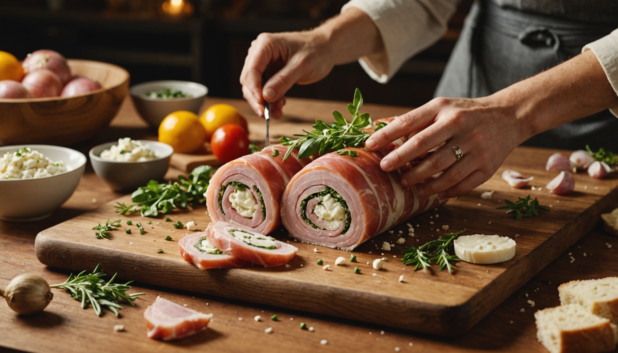Délice roulé : jambon blanc et fromage frais ail & fines herbes, la recette gourmande à savourer