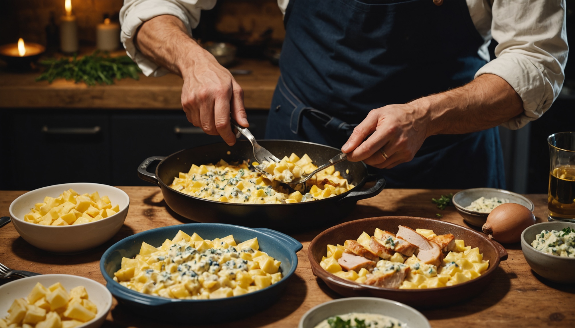 Délice crémeux : Tartiflette revisitée au poulet et au fromage bleu