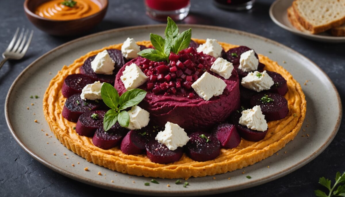 Houmous de betterave gourmand au chèvre croustillant : une explosion de saveurs