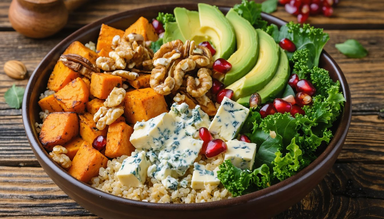 découvrez notre recette gourmande de buddha bowl au fromage bleu, une explosion de saveurs saines et gourmandes pour un repas équilibré et délicieux.