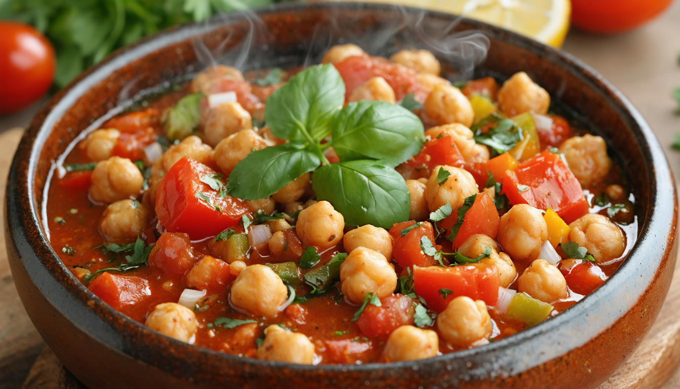 découvrez la chakchouka aux pois chiches, un plat traditionnel revisité qui combine des saveurs épicées et une texture savoureuse pour un repas convivial et gourmand.