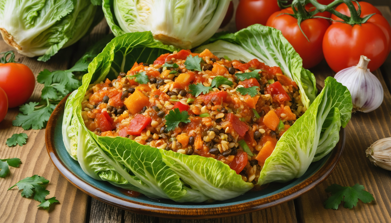 découvrez notre recette gourmande de chou farci végétarien, 100% végétale, saine et savoureuse pour un repas délicieux et respectueux de l'environnement.