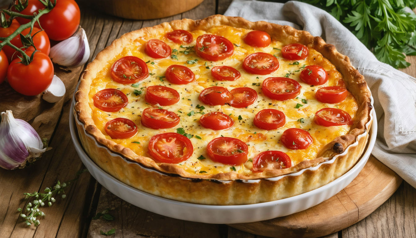 découvrez notre recette express de clafoutis salé aux tomates cerise et camembert, une gourmandise savoureuse pour un repas simple et délicieux qui ravira vos papilles.