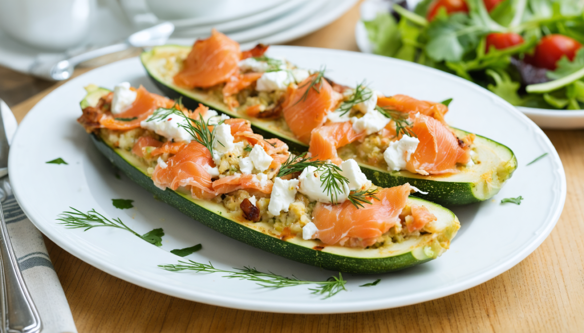 découvrez la recette estivale des courgettes farcies au saumon et chèvre, un plat savoureux, frais et facile à préparer pour régaler toute la famille.