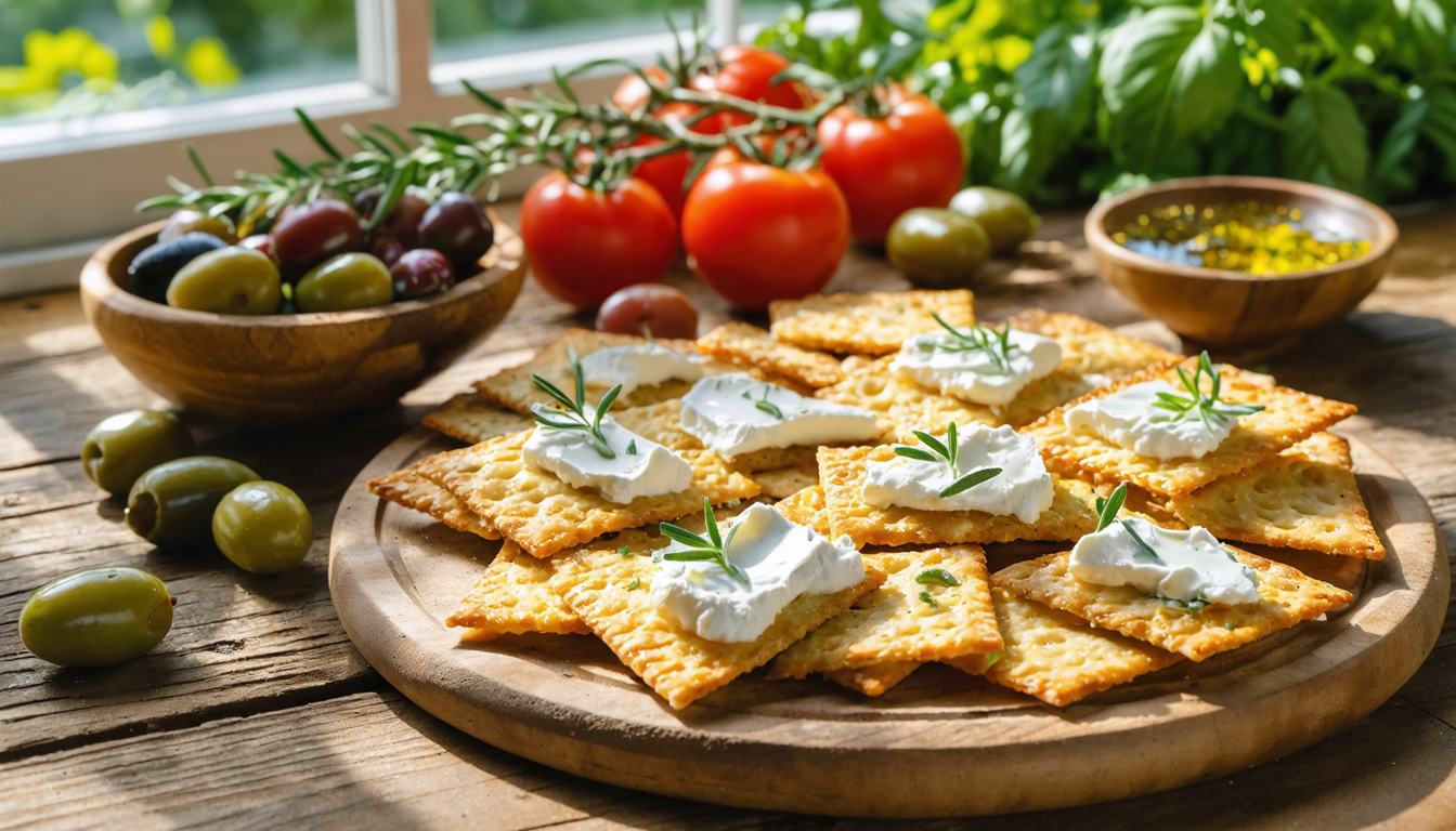 découvrez notre recette irrésistible de crackers provençaux au fromage frais, parfaite pour un apéritif savoureux et facile à préparer.
