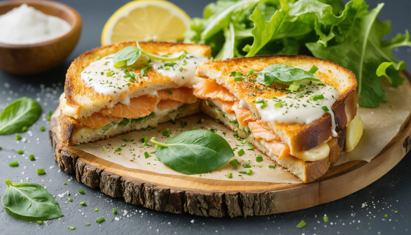 découvrez la recette saine et gourmande du croque au saumon avec une béchamel légère, idéale pour un repas équilibré et savoureux.
