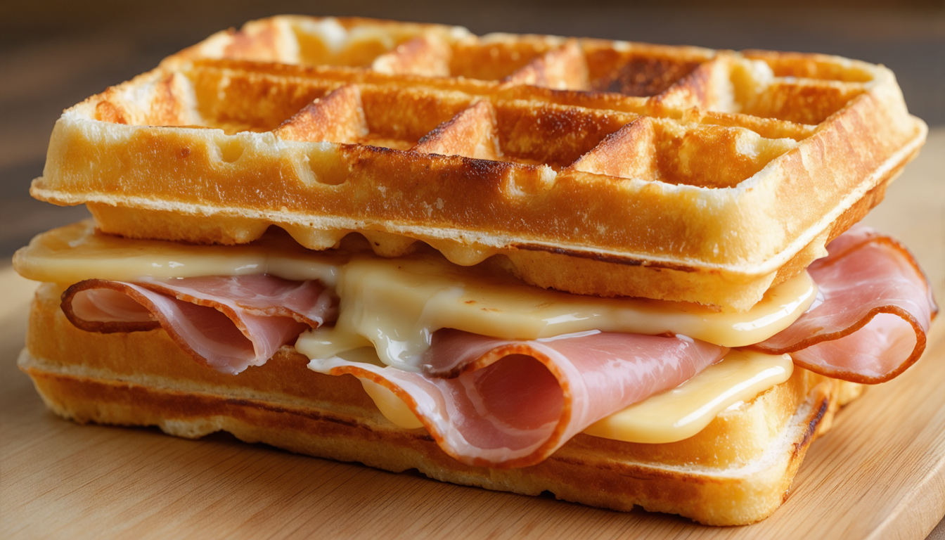 découvrez nos croques gourmands et légers alliant jambon maigre et emmental allégé, servis sur des gaufres croustillantes pour une pause savoureuse et équilibrée.