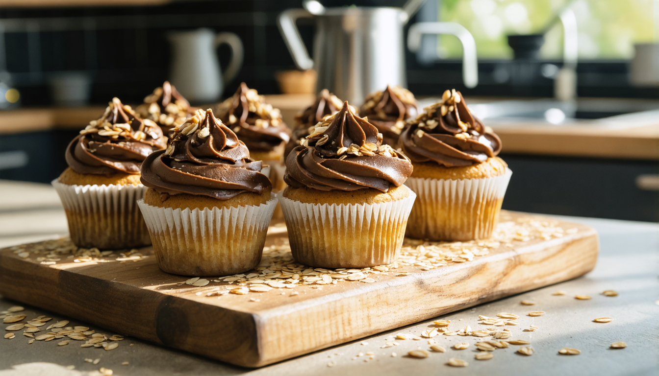 découvrez nos cupcakes cacao et flocons d’avoine, une douceur rustique et légère parfaite pour une pause gourmande saine et savoureuse.