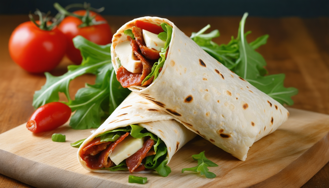 savourez l'alliance parfaite du brie fondant et du chorizo épicé dans notre wrap gourmand. une recette simple et délicieuse à découvrir absolument.