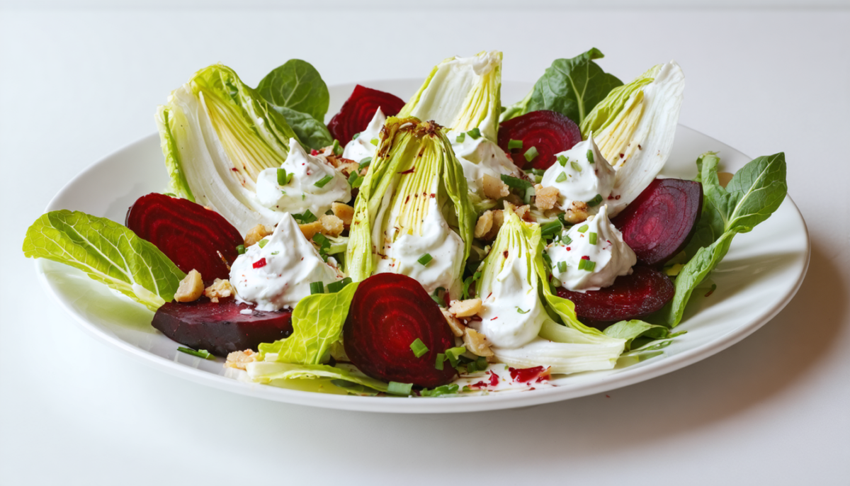 découvrez une recette savoureuse et saine avec notre salade d’endives et betteraves croquantes, agrémentée de fromage frais ail et fines herbes pour un délice frais et parfumé.