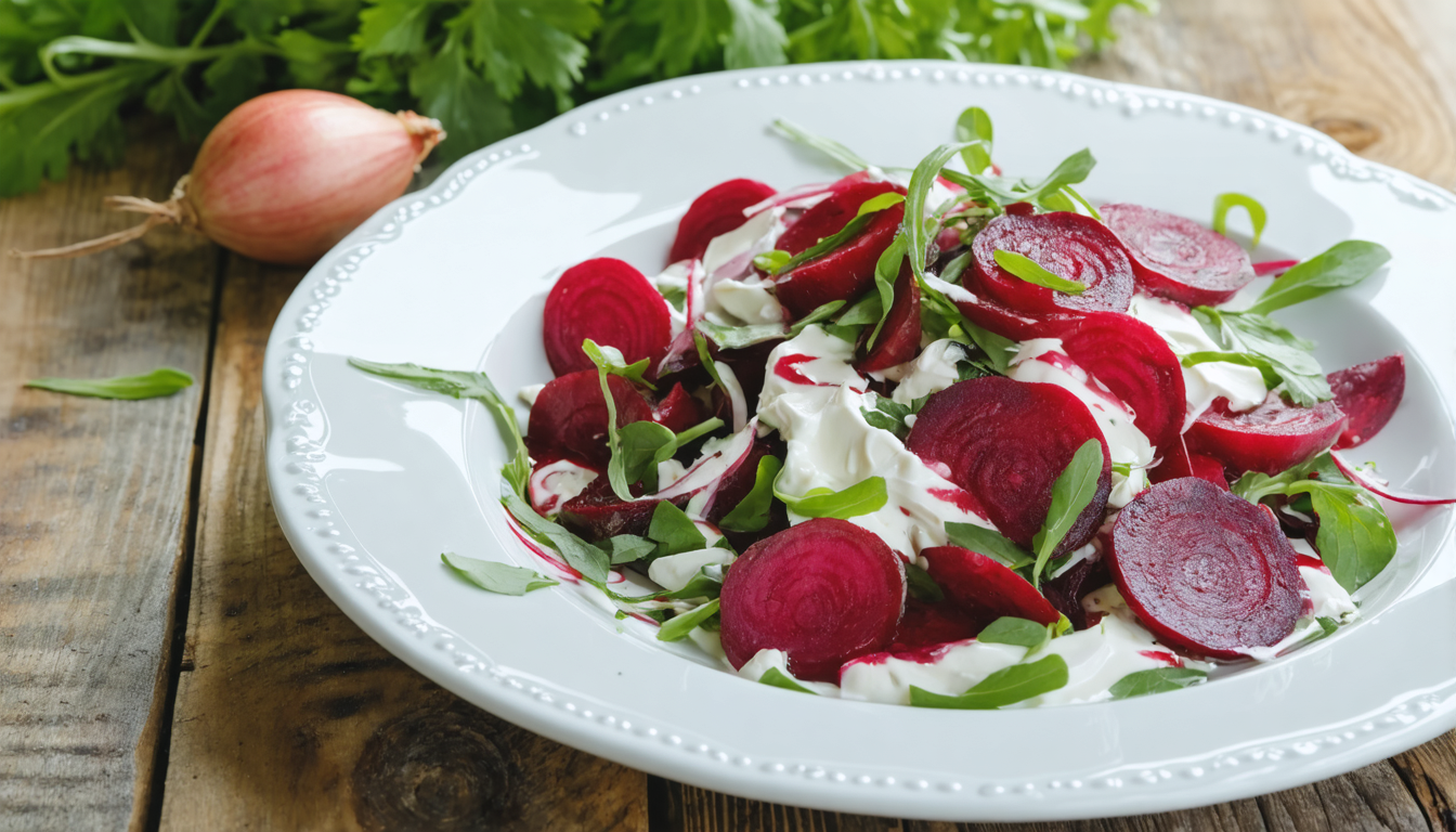 découvrez notre recette fraîche et croquante de salade d’endives et betteraves, relevée par un fromage frais ail et fines herbes pour un délice savoureux et léger.