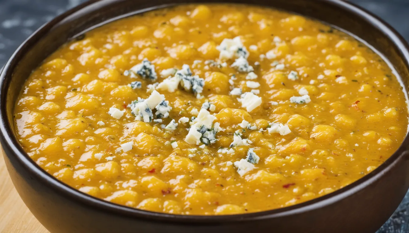 découvrez notre recette savoureuse de délice de dahl aux lentilles et fromage bleu, un plat riche en saveurs et en couleurs, parfait pour un repas gourmand et équilibré.