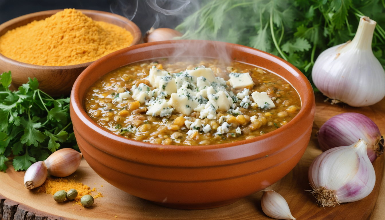 découvrez notre délice de dahl aux lentilles et fromage bleu, une recette savoureuse et réconfortante alliant légumineuses et fromage pour un plat plein de caractère.