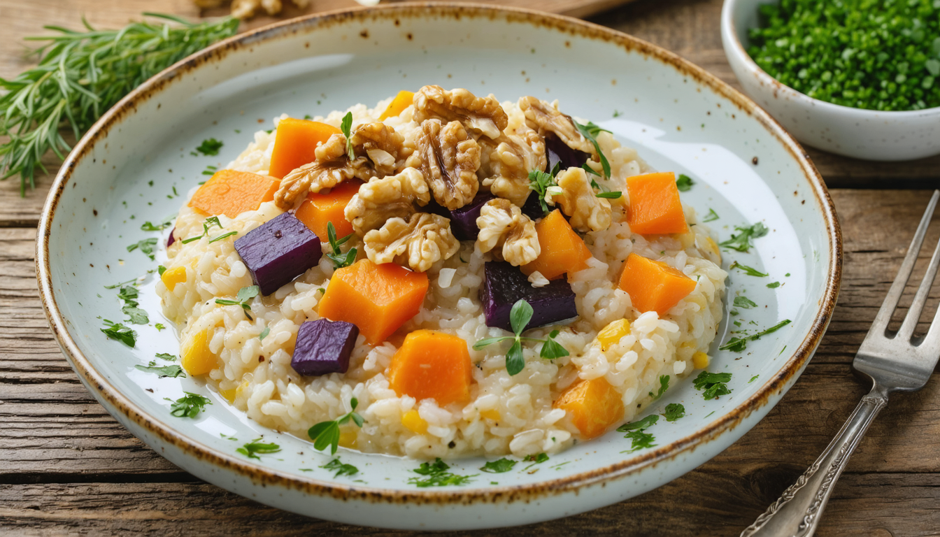 découvrez notre recette authentique de délice de risotto aux légumes anciens et noix du périgord, un plat savoureux alliant tradition et gourmandise pour régaler vos papilles.