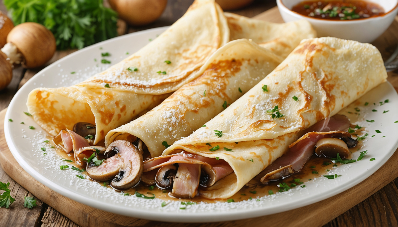 découvrez notre recette simple et savoureuse de délice de crêpe au jambon et champignons, idéale pour un repas gourmand et rapide à préparer.