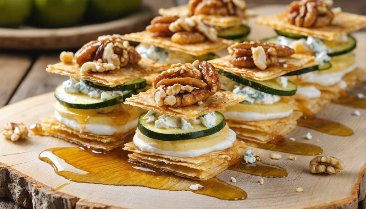 découvrez notre recette gourmande de mille-feuille aux courgettes grillées et fromage bleu, une explosion de saveurs délicates et raffinées qui ravira vos papilles.