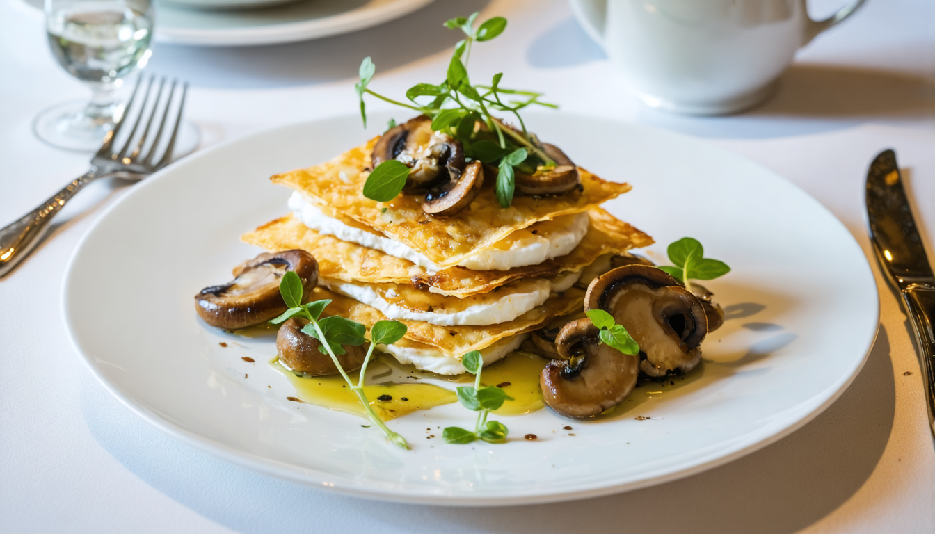 découvrez une recette savoureuse de millefeuille alliant fromage frais et champignons pour un délice gourmand et facile à réaliser.