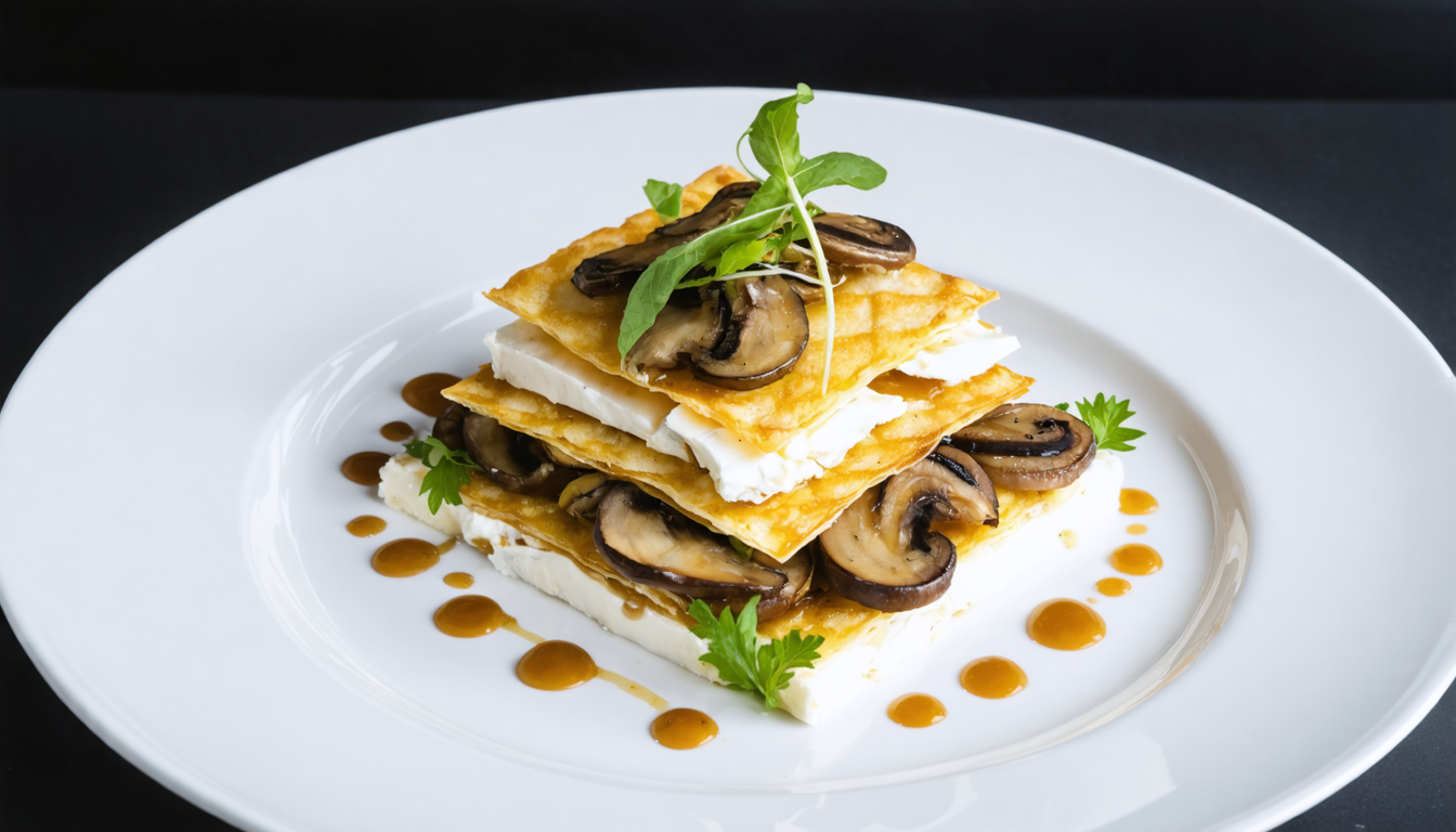 découvrez notre recette savoureuse de millefeuille alliant fromage frais et champignons, une explosion de saveurs parfaite pour vos repas gourmands.