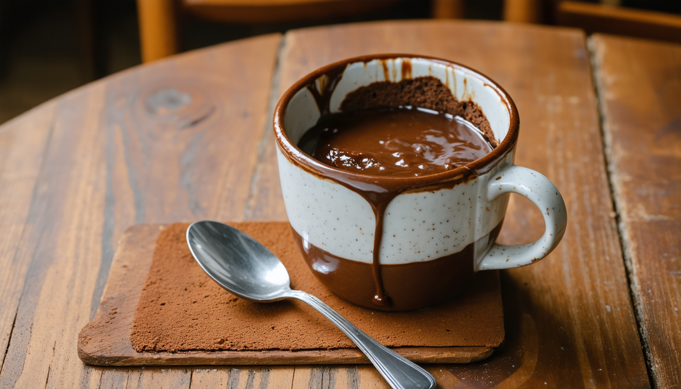 découvrez notre recette rapide et facile de mug cake fondant au chocolat, un délice express prêt en un clin d'œil pour satisfaire toutes vos envies gourmandes.