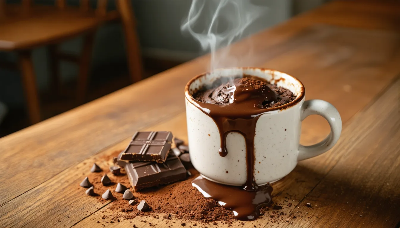 découvrez notre recette rapide et facile de mug cake fondant au chocolat pour un dessert délicieux prêt en un clin d'œil.