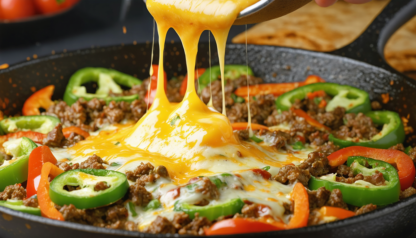 découvrez une raclette savoureuse alliant fondant du fromage, steak haché juteux et poivron vert croquant pour un délice gourmand et réconfortant.