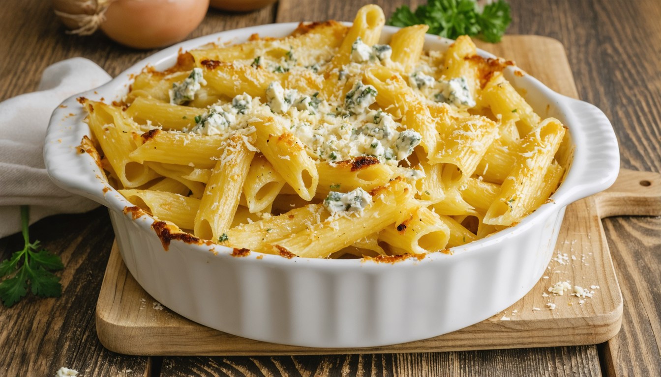 découvrez une recette simple et gourmande de gratin de pâtes au fromage bleu, un délice fondant qui ravira vos papilles en toute simplicité.