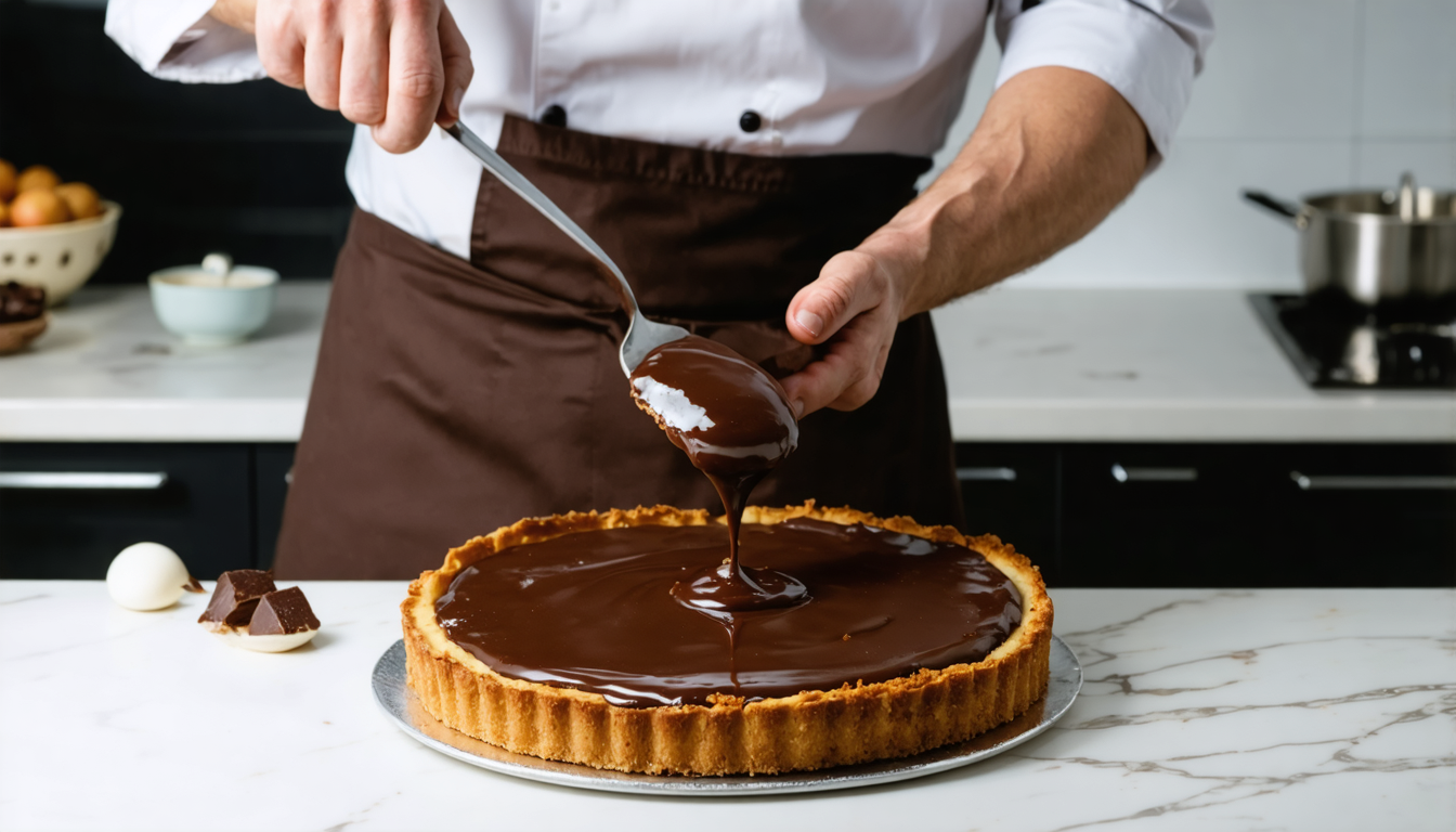 découvrez notre recette simplifiée de la tarte à la ganache au chocolat, un délice fondant facile à réaliser pour les amateurs de chocolat.
