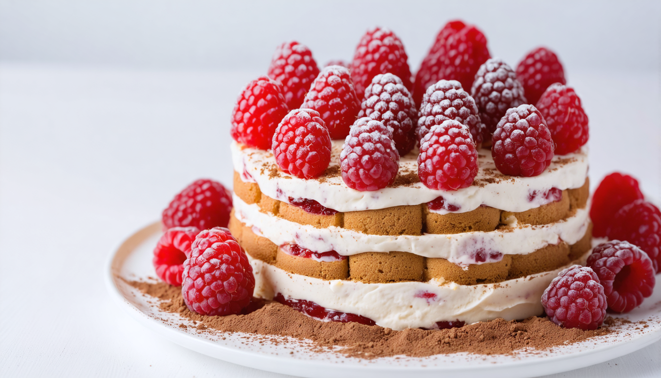 découvrez notre tiramisu crémeux aux framboises, un délice fruité à savourer sans attendre. parfait pour égayer vos pauses gourmandes avec une touche de fraîcheur et de douceur.