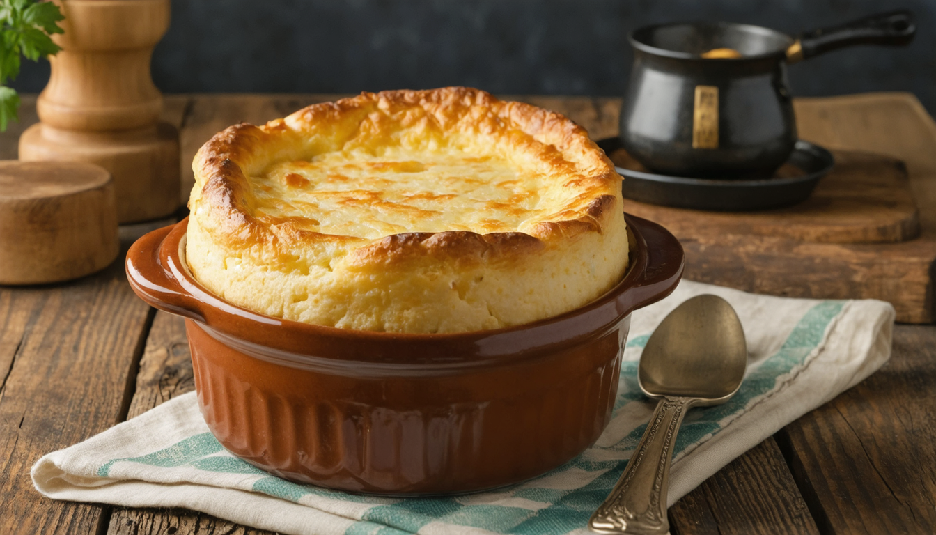 découvrez notre soufflé au fromage onctueux accompagné de moules savoureuses de pénestin, un délice gourmand qui séduira vos papilles.