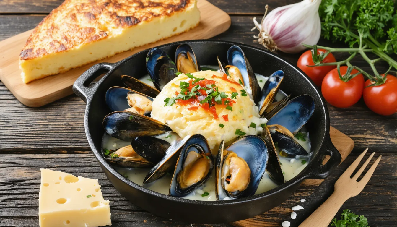 découvrez notre recette gourmande de soufflé au fromage accompagné de moules savoureuses de pénestin, un délice marin et fromager à savourer sans modération.