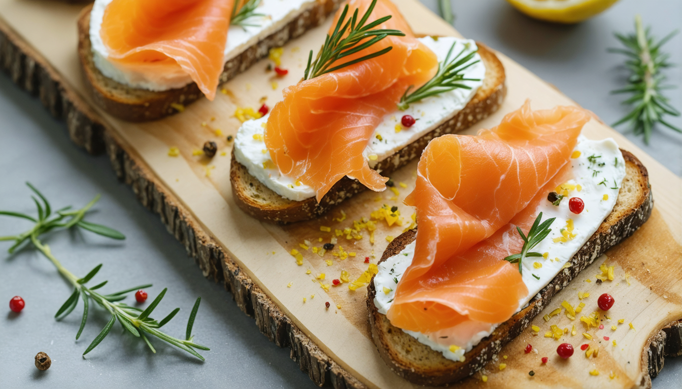 découvrez notre recette gourmande de toasts au fromage frais et saumon fumé, parfaite pour un apéritif savoureux à partager sans modération.