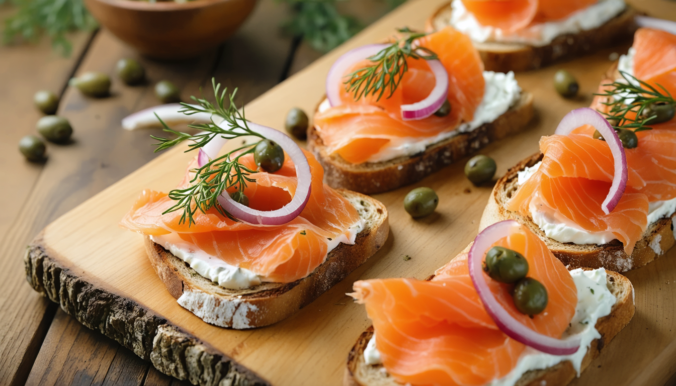 découvrez notre recette gourmande de toasts au fromage frais et saumon fumé, parfaite pour un apéritif savoureux à partager sans modération.