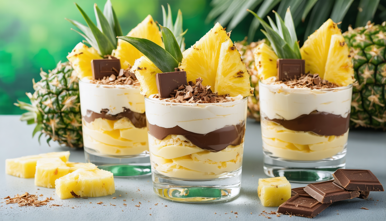 découvrez le délice léger de la mousse chocolat-ananas, une création gourmande et saine signée croq’kilos, parfaite pour une pause sucrée sans culpabilité.