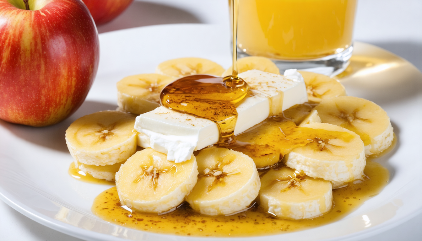 savourez un délice onctueux avec notre purée de banane au fromage frais, sublimée par un jus de pomme doux et un miel fondant pour une expérience gourmande unique.
