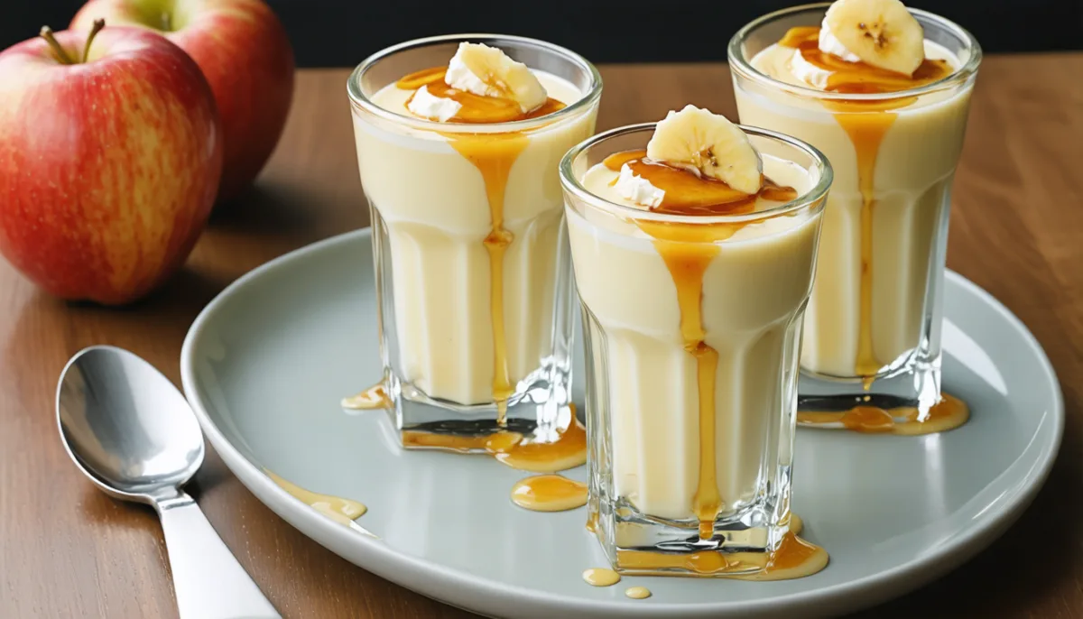 savourez un délice onctueux avec notre purée de banane au fromage frais, accompagnée d'un jus de pomme doux et d'un miel fondant pour une expérience gourmande et équilibrée.
