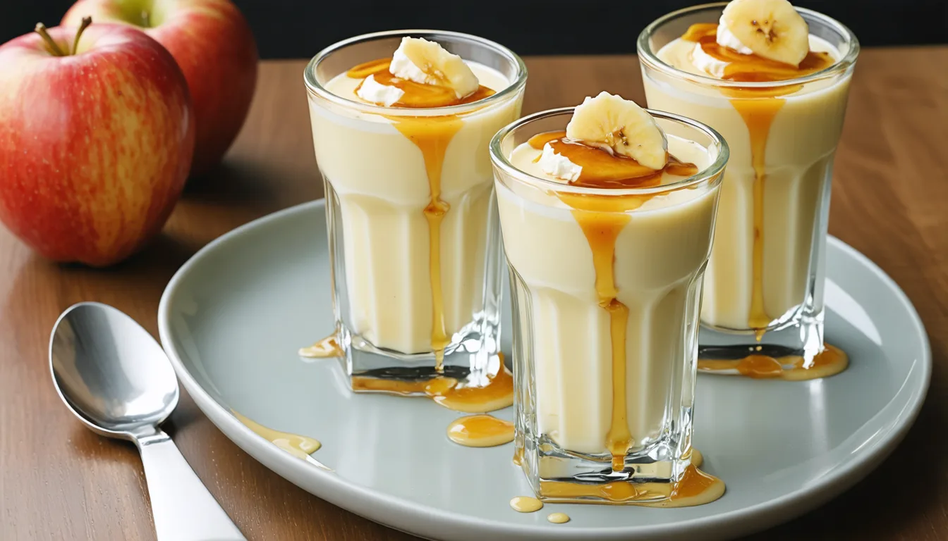 savourez un délice onctueux avec notre purée de banane au fromage frais, accompagnée d'un jus de pomme doux et d'un miel fondant pour une expérience gourmande et équilibrée.