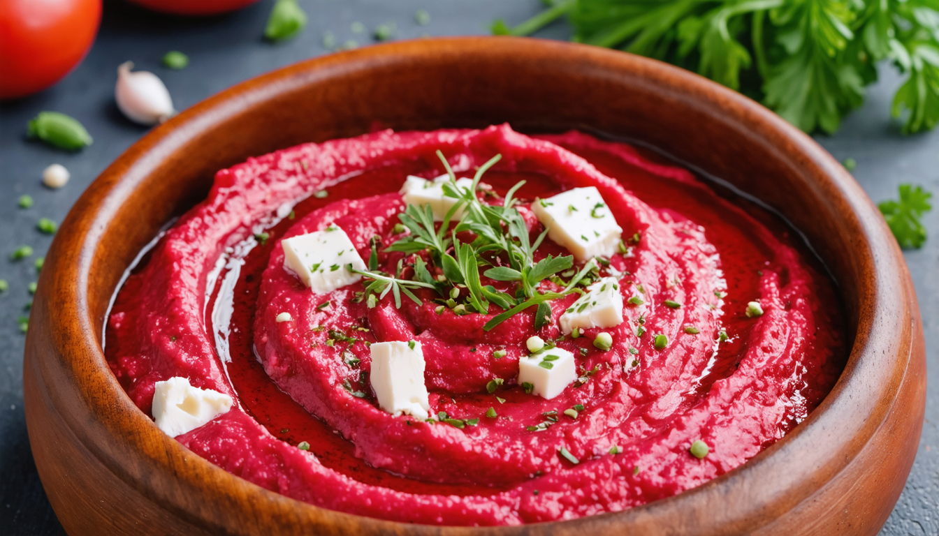 découvrez une recette gourmande alliant la douceur de la purée de betterave à l'onctuosité du fromage frais pour un délice sain et savoureux.