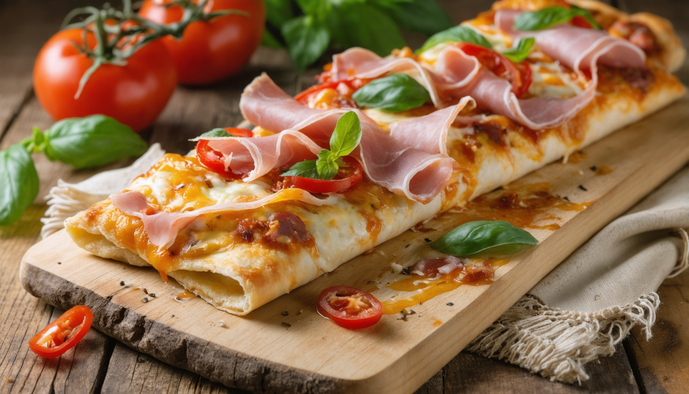 découvrez notre recette gourmande de délice roulé, une pizza roulée au jambon et fromage, idéale pour un repas savoureux et convivial.