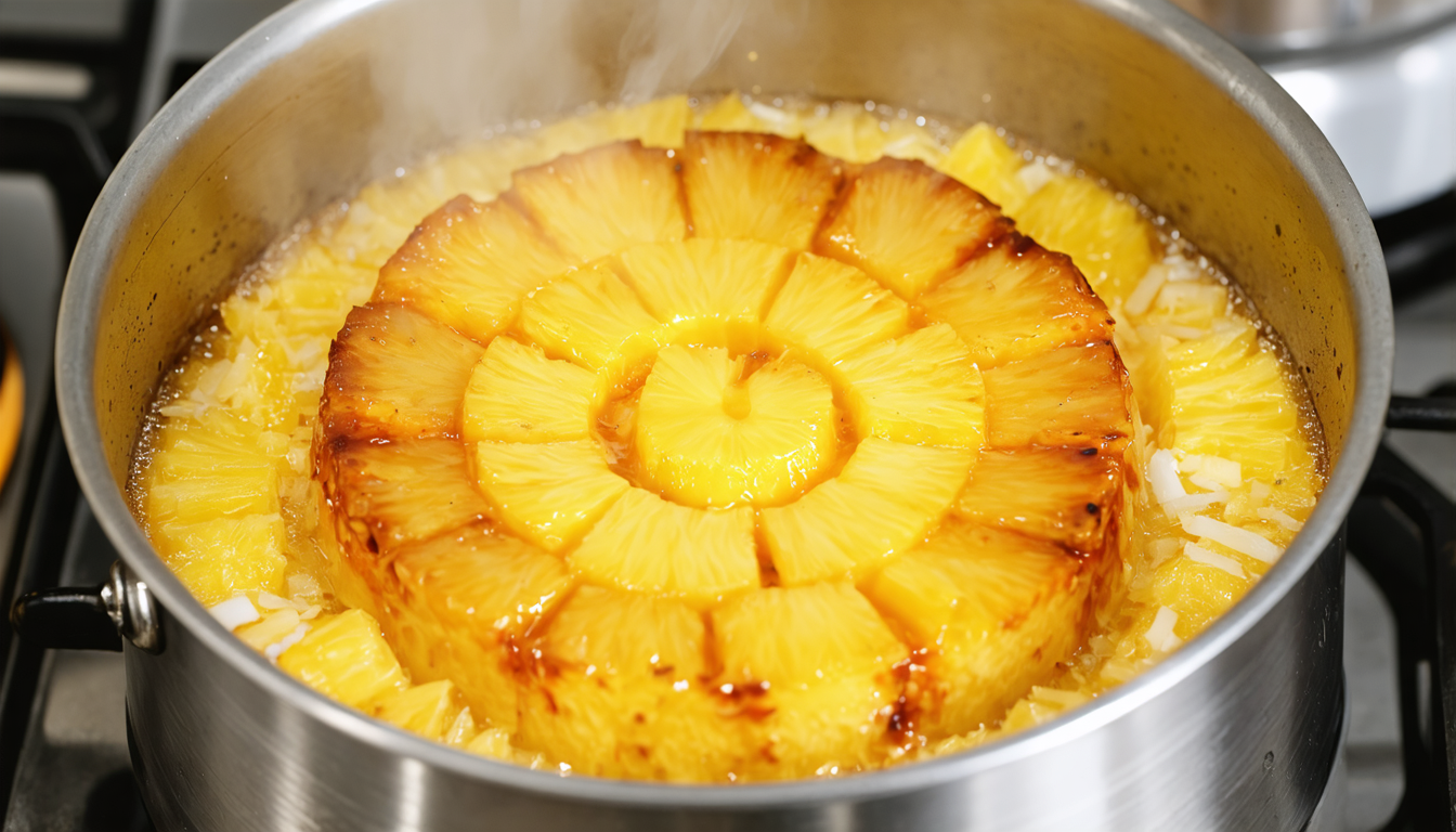 découvrez notre flan aérien à l'ananas et noix de coco, un dessert tropical exquis alliant douceur et fraîcheur pour un moment gourmand et léger.